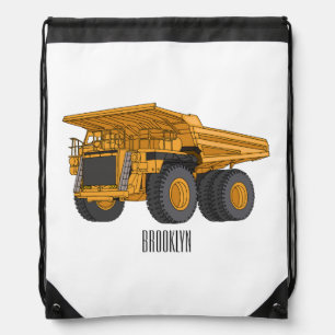 Haul truck cartoon illustration drawstring bag