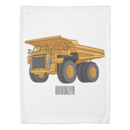 Haul truck cartoon illustration  duvet cover