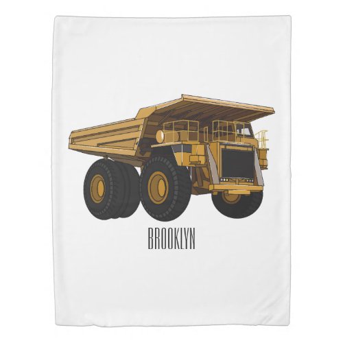 Haul truck cartoon illustration duvet cover