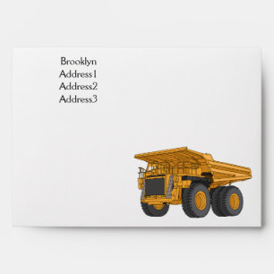 Haul truck cartoon illustration envelope