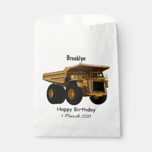 Haul truck cartoon illustration favor bag