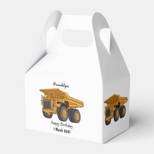 Haul truck cartoon illustration favor boxes (Front Side)