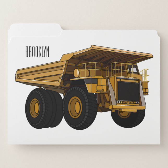 Haul truck cartoon illustration file folder (Front Left)