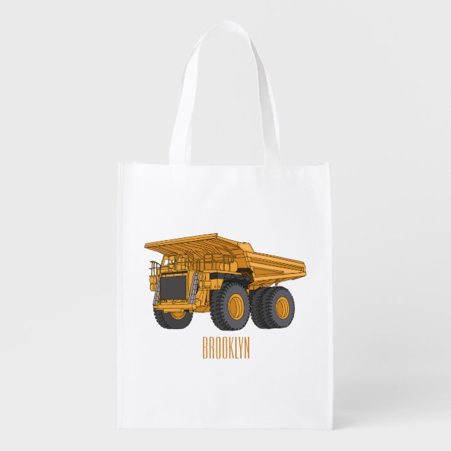 Haul truck cartoon illustration  grocery bag (Front)