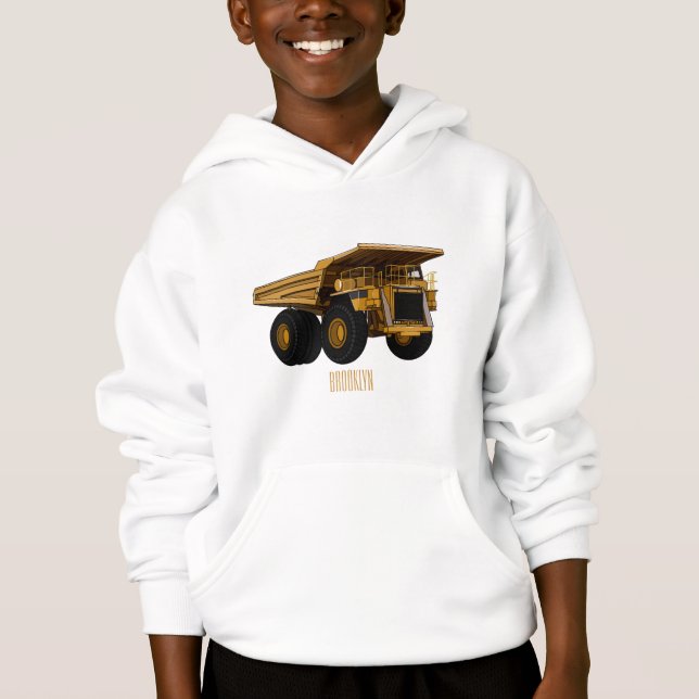 Haul truck cartoon illustration hoodie (Front)