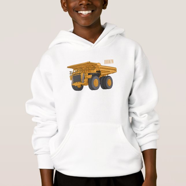 Haul truck cartoon illustration hoodie (Front)