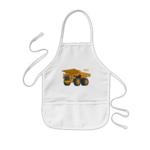 Haul truck cartoon illustration kids' apron