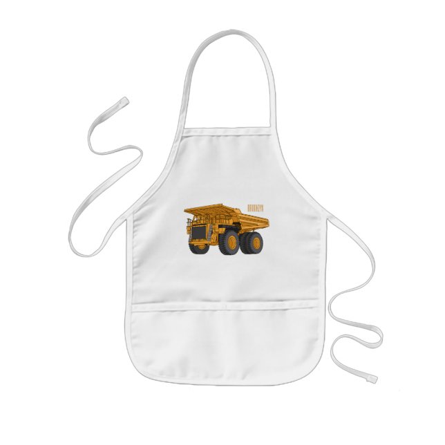 Haul truck cartoon illustration kids' apron (Front)