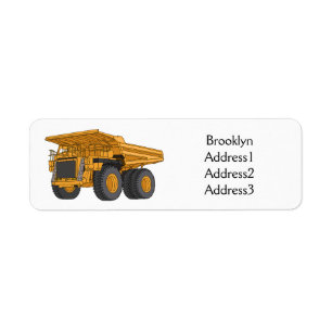 Haul truck cartoon illustration label