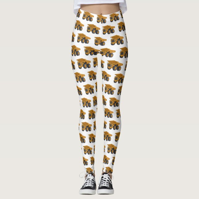 Haul truck cartoon illustration leggings (Front)