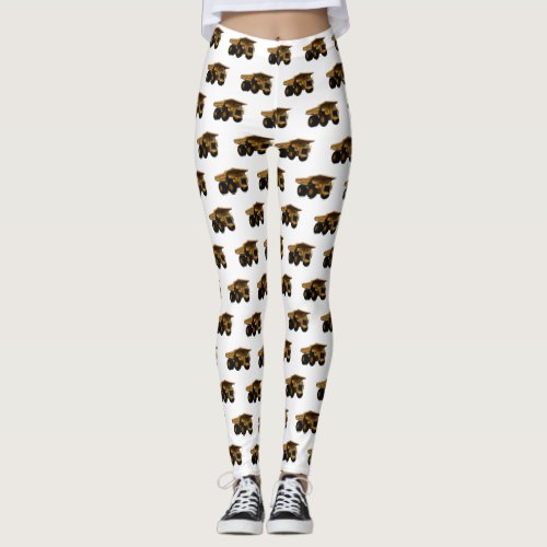 Haul truck cartoon illustration leggings