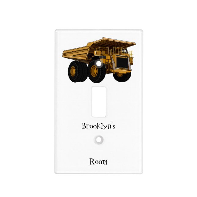 Haul truck cartoon illustration light switch cover (Front)