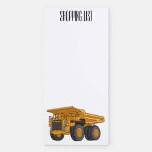 Haul truck cartoon illustration magnetic notepad