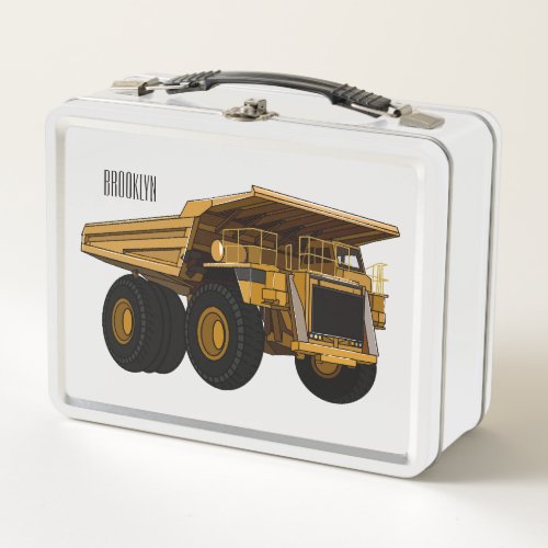 Haul truck cartoon illustration metal lunch box