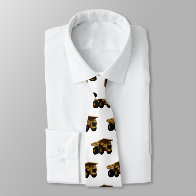 Haul truck cartoon illustration neck tie (Tied)