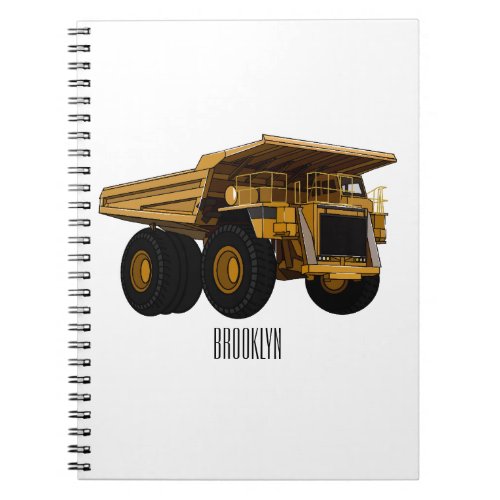 Haul truck cartoon illustration notebook