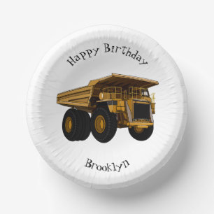 Haul truck cartoon illustration paper bowls