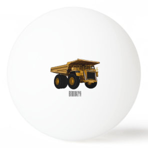 Haul truck cartoon illustration ping pong ball