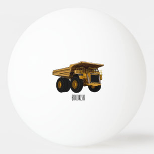 Haul truck cartoon illustration ping pong ball