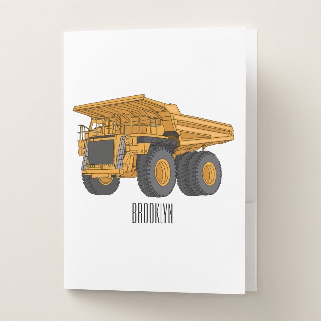 Haul truck cartoon illustration pocket folder (Front)
