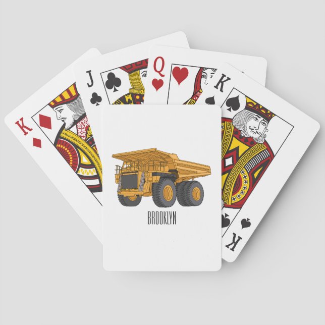 Haul truck cartoon illustration  poker cards (Back)