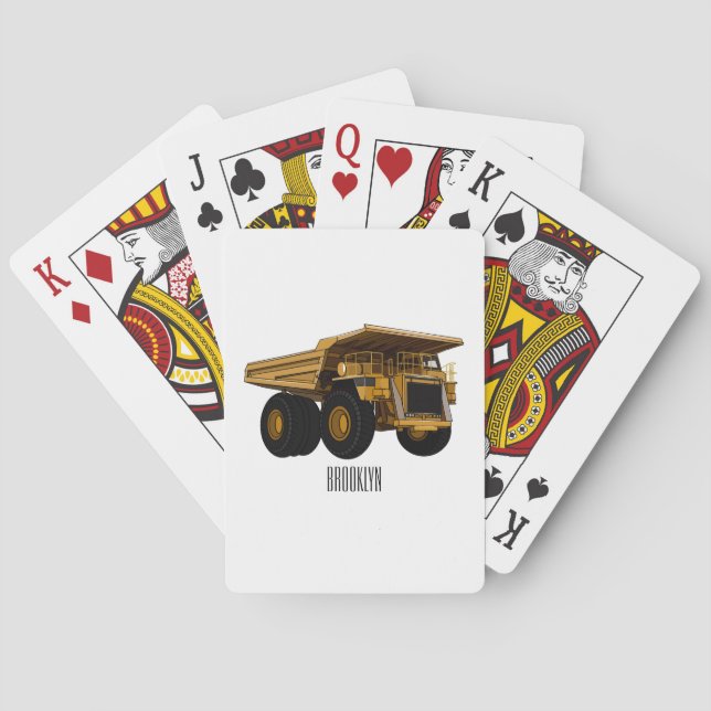 Haul truck cartoon illustration poker cards (Back)