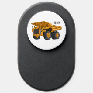 Haul truck cartoon illustration PopSocket