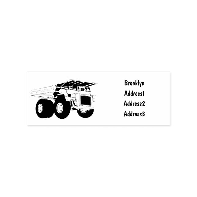 Haul truck cartoon illustration rubber stamp (Imprint)
