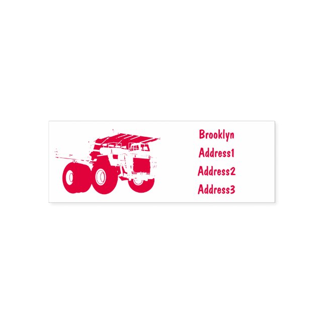 Haul truck cartoon illustration self-inking stamp (Design)