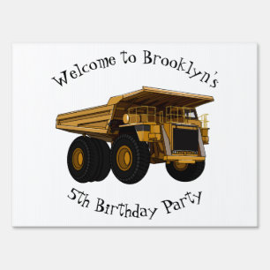 Haul truck cartoon illustration sign