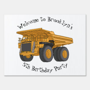 Haul truck cartoon illustration sign