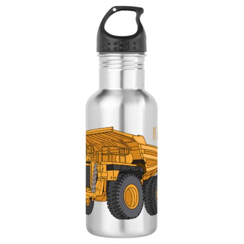 Haul truck cartoon illustration  stainless steel water bottle