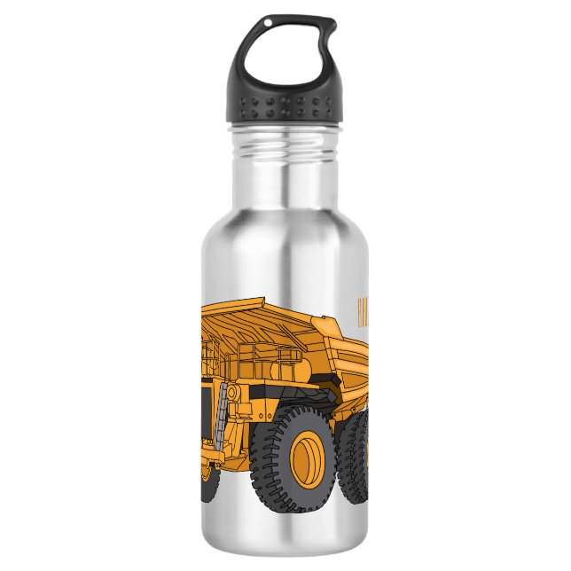 Haul truck cartoon illustration  stainless steel water bottle (Front)
