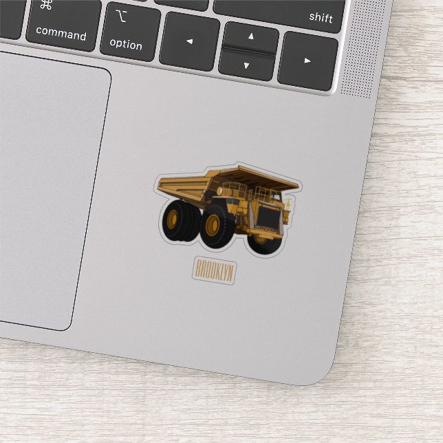 Haul truck cartoon illustration sticker (Detail)
