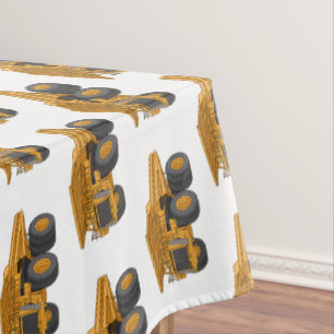 Haul truck cartoon illustration tablecloth