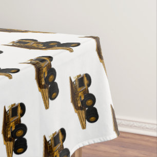 Haul truck cartoon illustration tablecloth
