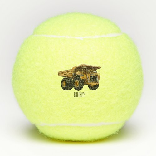 Haul truck cartoon illustration tennis balls