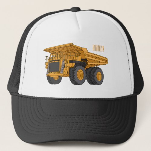 Haul truck cartoon illustration  trucker hat