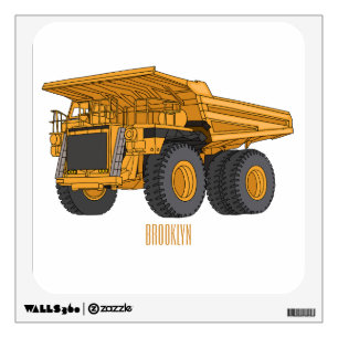 Haul truck cartoon illustration wall decal
