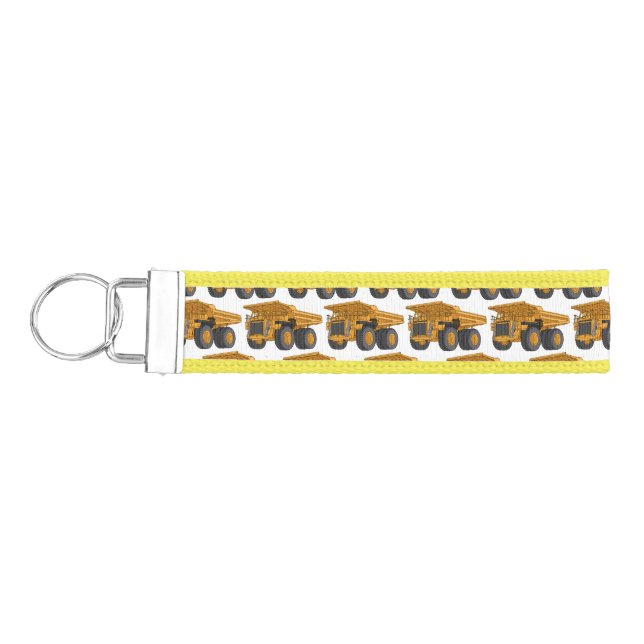 Haul truck cartoon illustration wrist keychain (Keys on Left)