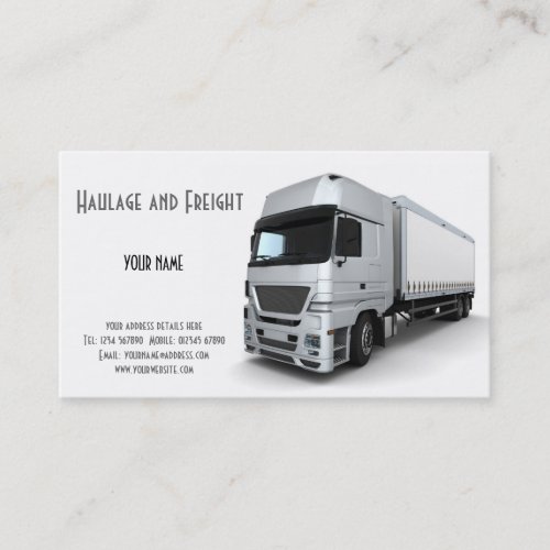 Haulage and Freight Business Card
