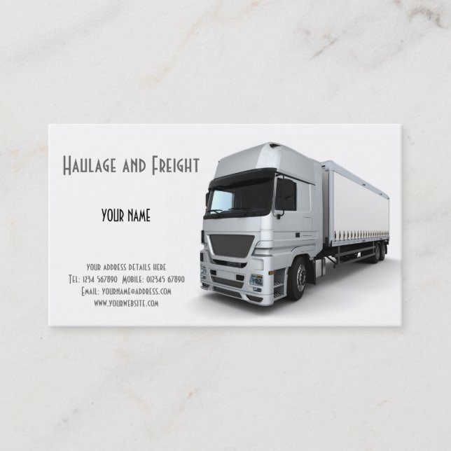 Haulage and Freight Business Card (Front)