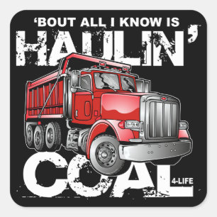 HAULIN' COAL SQUARE STICKER