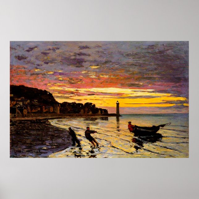 Hauling a Boat Ashore, Honfleur, 1864 Poster (Front)