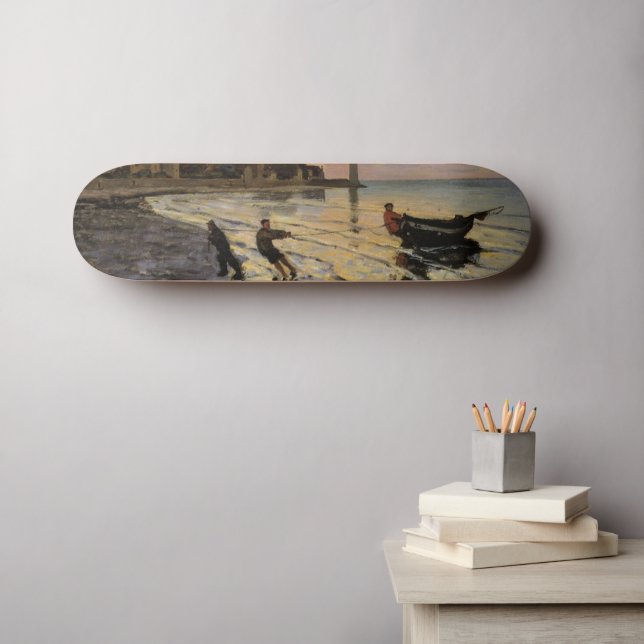 Hauling a Boat Ashore, Honfleur Skateboard (Wall Art (Horz))