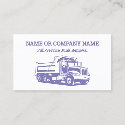 Hauling And Junk Removal Business Card