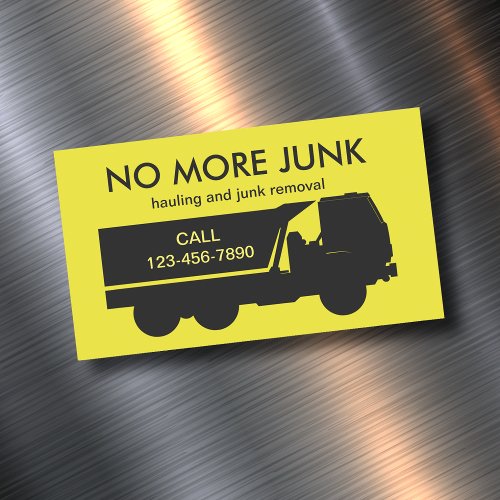 Hauling And Junk Removal Magnetic Business Cards