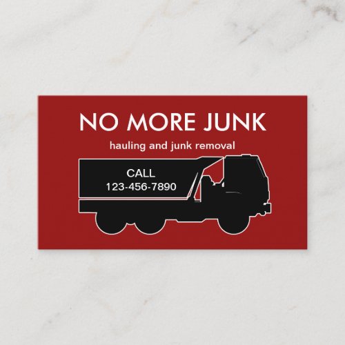 Hauling And Junk Removal Theme Business Card