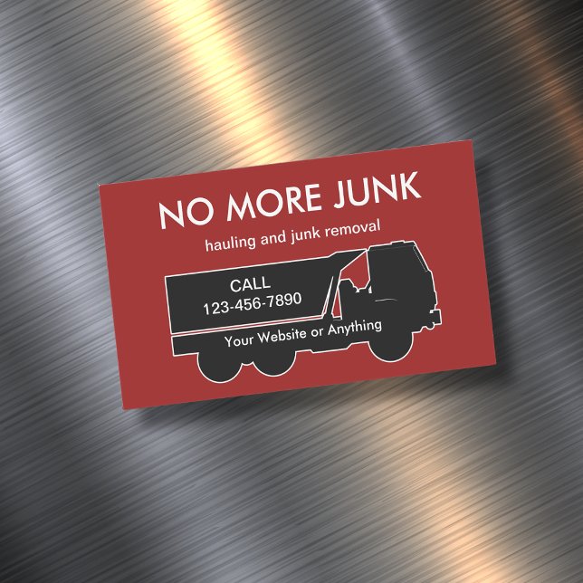 Hauling And Junk Removal Theme Magnetic  Business Card Magnet (Creator Uploaded)