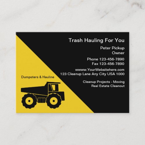 Hauling Business Cards